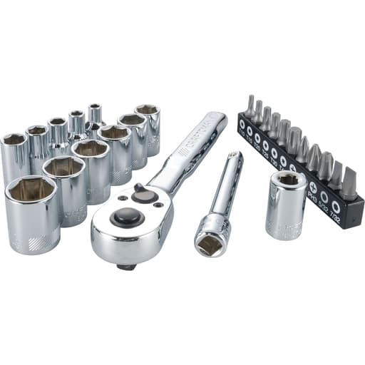 1/4-in Drive 6 Point SAE Mechanics Tool Set