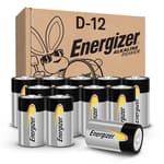 Alkaline Power D Batteries 12 Count (Pack of 1), Long-Lasting Alkaline Size D Batteries