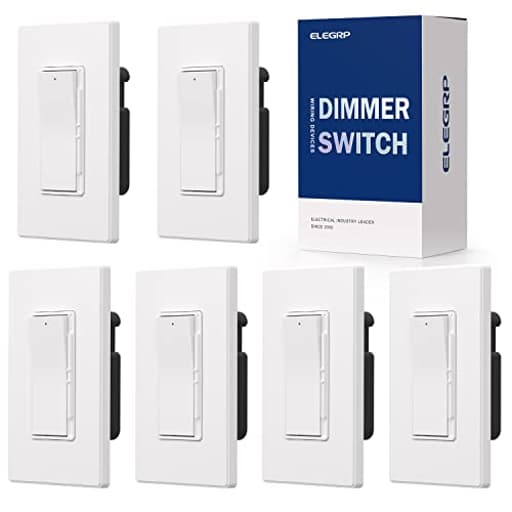 Digital Dimmer Light Switch for 300W Dimmable LED/CFL Lights and 600W Incandescent/Halogen, Single Pole/3-Way LED Slide Dimmer, Wall Plate Included, UL Listed, 6 Pack, Matte White