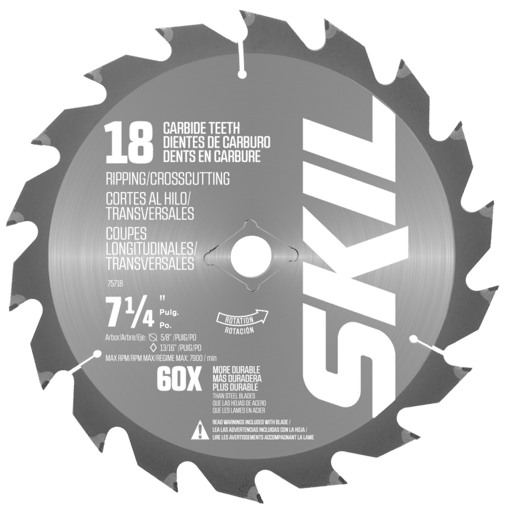 7-1/4 in 18-tooth carbide-tipped circular saw blade (25-pack)