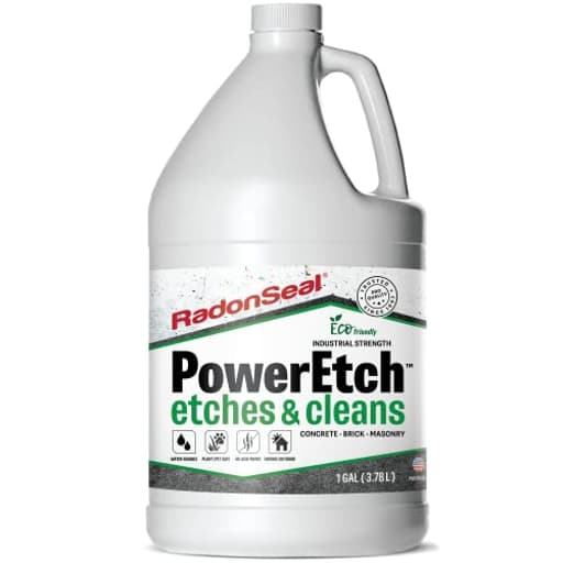 PowerEtch Concrete Etcher & Cleaner - Opens Pores, Neutralizes & Cleans, Preps Concrete for Sealers, Paints, Coatings, & Stains. Safe for Indoor Use. Acid Free