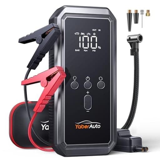 9-in-1 Jump Starter with Air Compressor 5500A 150PSI Portable Car Battery Jump Starter (9L Gas/8L Diesel), 12V Jump Box Car Battery Jumper Starter Portable with Jumper Cables, 160W DC Out