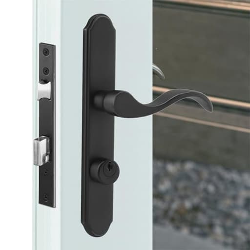 US Flat Slot Storm Door Handle Complete Set Fits for Larson and Wright Screen Door Hardware, 2-1/2" Handle PZ, 7/8" Backset, 7-1/4" Trimplate H.C., Non-Handed, Matte Black