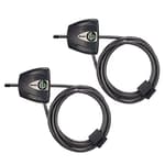 Black Python Steel Cable Lock with Keys, Heavy Duty Anti-Theft Trail Camera and Kayak Locking Cable, 2 Pack, 8417T