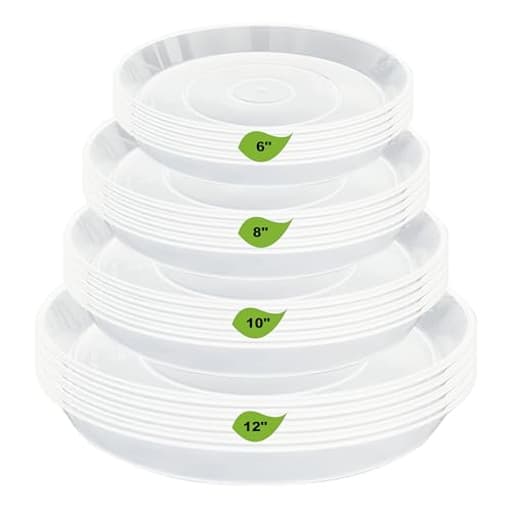 20 Pack Plant Saucer Tray (6 8 10 12 inch), Plant Saucers for Indoors Outdoor, Plastic Heavy Duty Drainage Drip Water Trays for Planter Pots Flower, Clear Pot Saucers Trays for Plants