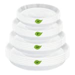 20 Pack Plant Saucer Tray (6 8 10 12 inch), Plant Saucers for Indoors Outdoor, Plastic Heavy Duty Drainage Drip Water Trays for Planter Pots Flower, Clear Pot Saucers Trays for Plants