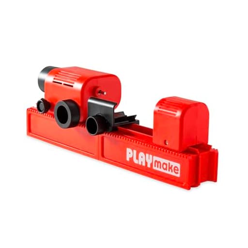 PLAYmake Kids’ 4-in-1 Woodshop Carpentry Cool Tool with Jigsaw, Lathe, Drill Press, Sander, Power Supply, Safety Goggles, Extra Supplies, and Deluxe Project Book