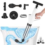 Toilet Plunger, High Pressure Drain Clog Remover, Plungers for Bathroom, Air Drain Unclogger Blaster with Visual Barometer, Toilet Plunger Heavy Duty Powerful Drain Toilet Snake Auger, Sink Plunger