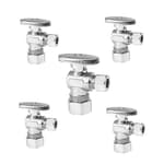 5 Pack Angle Stop Valve,1/4 Turn Water Shut Off Valves,1/2" Nominal (5/8" OD) Compression Inlet x 3/8" OD Compression Outlet Shut-off Valve Plumbing