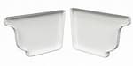 6" Inch White K-Style Aluminum Rain Gutter End Caps