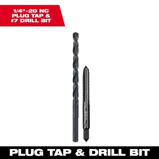 1/4"-20 NC Straight Flute Plug Tap & #7 Drill Bit