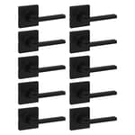 Casey Interior Passage Door Handle 10 Pack, Lever for Closet and Hallway Doors, Reversible Non-Locking Handle Lever, Matte Black, with Microban Protection