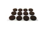 9958 1/2-Inch Self-Adhesive Felt Furniture Pads, 24-Pack, Brown