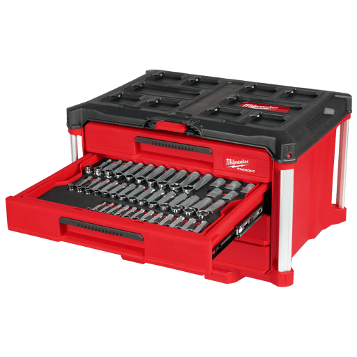 242 Pc. Drive Metric & SAE Ratchet & Socket Set with PACKOUT™ 4-Drawer Tool Box