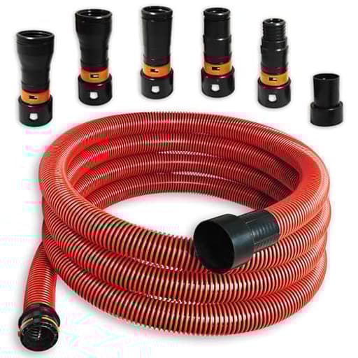 16FT Shop Vac Hose, Dust Collection Hose Kit for Home&Shop Vacuums System with 6 Adapters for Woodworking Power Tool & Sander, Compatible with festool/dewalt/bosch/ryobi/makita, etc Most Multi-Brands
