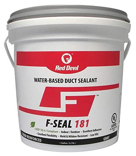 0841DX F-Seal 181 Duct Seal, Fiber Reinforced Water Based Duct Sealant, 1 Gallon, Gray, Made in USA