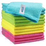 Microfiber Cleaning Cloth,12 Pack Cleaning Rags, Cleaning Towels with 4 Color Assorted, 11.5"X11.5"