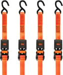 1" x 12' Ratchet Tie Down Straps with Padded Handles (1,500 lb Break Strength), 4 Pack