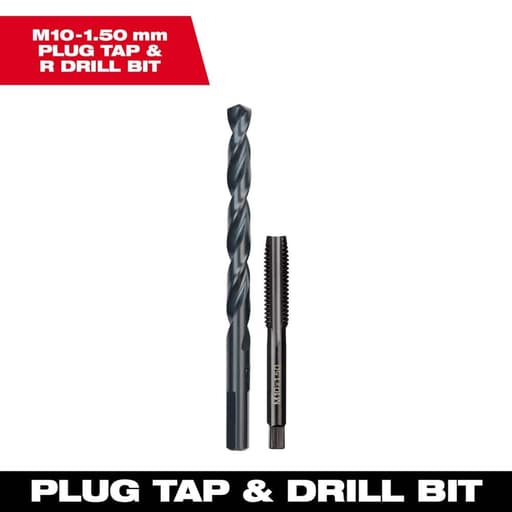 Metric Straight Flute Plug Tap and R Drill Bit, M10 x 1.50 mm