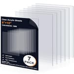 7 Pack 8"×10" Clear Transparent Plexiglass Sheets, 1/25” (1mm) Thick Plexiglass Sheets, Extrusion Process Acrylic Sheet for Photo Frame Glass Replacement, Art Protectors, DIY Craft Projects