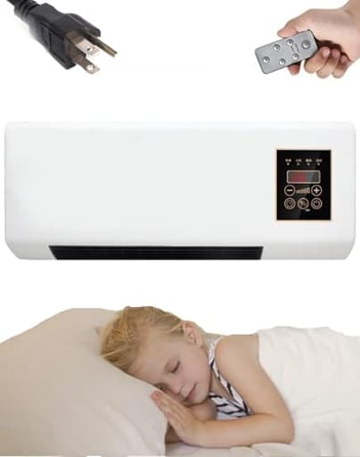 Upickpick Multifunctional Wall Air Conditioner, Wall Mounted Air Thermo Fan Heater, Quiet Fast Cooling and Heating Wall Ac Unit No Need to Connect An External Device, Just Plug It in and Use It