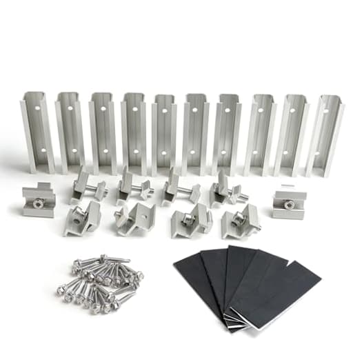 Solar Panel Mounting Brackets Mid and End Clamps and Rails Kit for Roofing Solar Panels of Multiple Sized,Mounting Clamp for Solar Panels Mount PV Modules Fixing Rooftop Installation Support