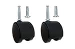 9418 2-Inch Office Chair Caster, Twin Wheel, 5/16-Inch Stem Diameter, 75-lb Load Capacity, Black, 2 Count