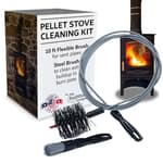 Pellet Stove & Dryer Vent Cleaning Kit, 10 Ft. Long Steel Dryer Vent Cleaning Brush for Chimney, Fireplace, Ash Buildup, Lint Remover, Pellet Stove Brush Cleaner for Wood Stoves by FryOilSaver Co B67C