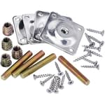 4PCS Leg Mounting Plates with Screws for Sofa Couches Tables Furniture Legs Brackets Hardware Attachment Plates Brackets M8 T-Plates