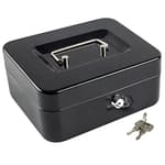 Medium Cash Box with Money Tray,Small Safe Lock Box with Key,Cash Drawer,7.87"x 6.30"x 3.54" Black Medium
