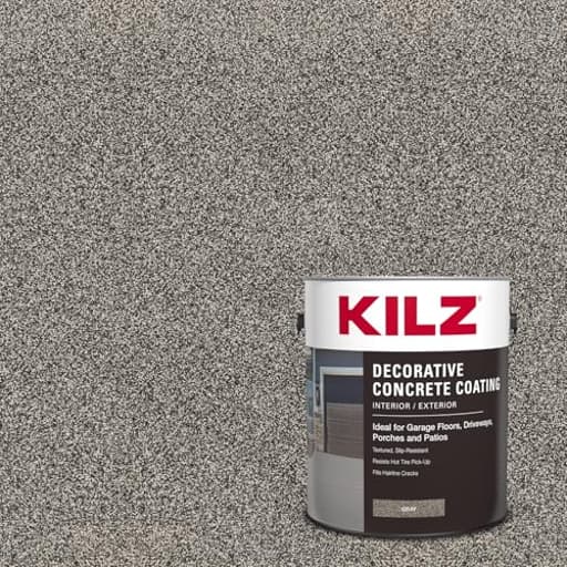 Decorative Concrete Coating, Interior/Exterior, Slip Resistant, Gray, 1 Gallon