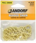 Specialty Hardware 94993 Number-6 Beaded Chain with Connector, Solid Brass, 3-Feet