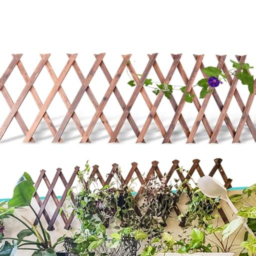 Wooden Lattice Panels for Outside 1Pack, 75"x11.8" Expandable Wood Lattice Fence Wall Garden Trellis Frame for Climbing Plants Outdoor Vine Ivy Rose Patio Room Decorative