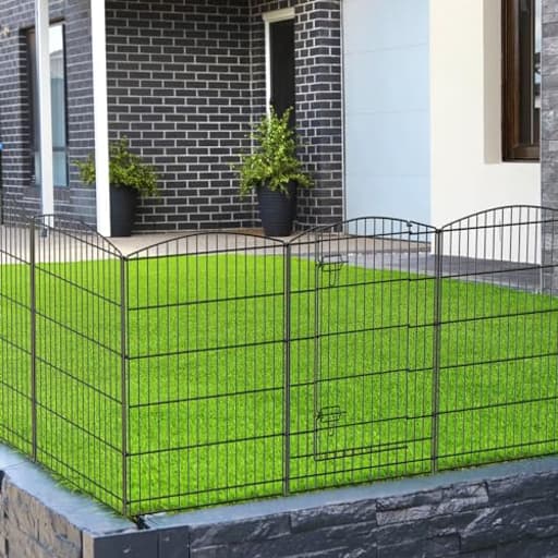 Decorative Garden Fence 6 Panels 13ft (L)×36in (H) Animal Barrier Fences with 5 Panels + 1 Gate, No Dig Garden Fencing Rustproof Metal Wire Temporary Rabbit Dog Fence for Patio Outdoor Yard