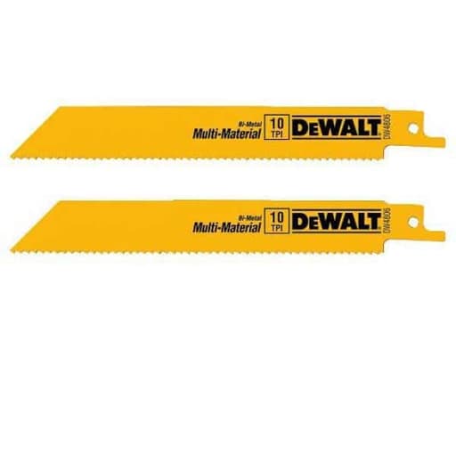 6 in 10 TPI Straight Back Bi-Metal Reciprocating Saw Blade (2 pack)