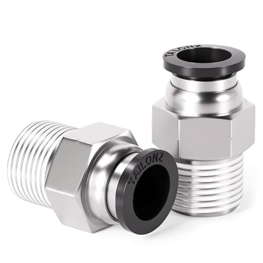 Male Straight 1/4 Inch Tube OD x 1/4 Inch NPT Thread Push to Connect Fitting PC-1/4-N2