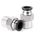 Male Straight 1/4 Inch Tube OD x 1/4 Inch NPT Thread Push to Connect Fitting PC-1/4-N2