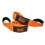 Black/Orange 2" x 20' Recovery Strap - Light-Duty (9,000 lb Break Strength) for Emergency Off-Road Towing
