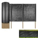 Silt Fence with Stakes - 200 x 3ft, Black Erosion Silt Fence Fabric Including 20 Wooden Stakes, Heavy Duty Silt Fencing Erosion Barrier for Construction Sites, Farms, Landscape, Yards