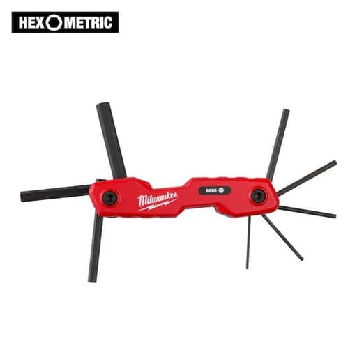 8-Key Folding Hex Key Set - Metric