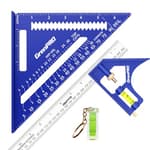 Square Combination Woodworking Tools, 7inch Carpenter Square Wood Working Tools and Accessories, 12inch Square Ruler, Includes Small Bubble Level, Protractor Angle Ruler Carpentry Tool