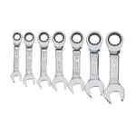 7 Piece Stubby Ratcheting Metric Wrench Set