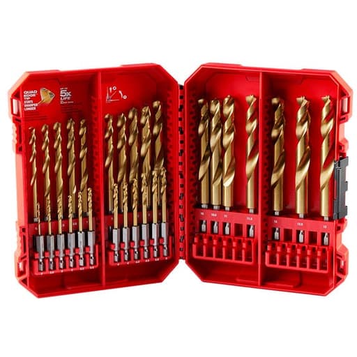 Shockwave Impact Duty Red Helix Titanium Metric Drill Bit Set - 29PC