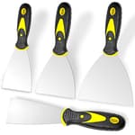 Putty Knife, 4Pcs Spackle Knife Set (2, 3, 4, 5 in), Stainless Steel Paint Scraper, Taping Knife Tool for Repairing Drywall, Removing Wallpaper, Applying Putty, Plaster, Cement, Adhesive