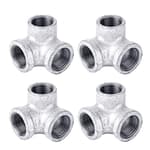 PIPE DÉCOR 3/4 in. Authentic Galvanized Steel Side Outlet Elbow, 4 Pack, for DIY Pipe Furniture Building