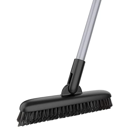 Heavy Duty Grout Scrub Brush with Long Handle, Shower Floor Scrubber for Cleaning, Tile Scrub Brush with Stiff Bristles