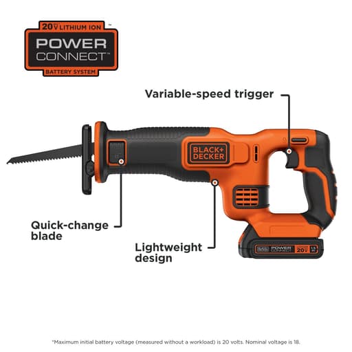 20V MAX* Cordless Variable Speed Reciprocating Saw