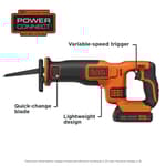 20V MAX* Cordless Variable Speed Reciprocating Saw