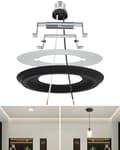 Recessed Can Light Conversion Kit for 4" and 6" Ceiling Fixtures - Pendant/Hanging Light Upgrade, Includes E26 Socket, Mounting Bracket, Round Ceiling Plate（Black）
