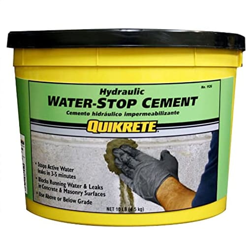 Rapid Setting, Hydraulic Water Stop Cement, Sets in 3 to 5 Minutes to Patch Concrete & Masonry, For Pools and Foundations, 10 Pounds